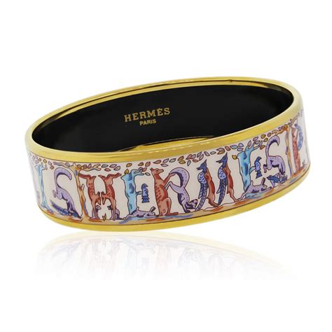 hermes narrow multi gold printed enamel bracelet|hermes extra wide enamel bracelet.